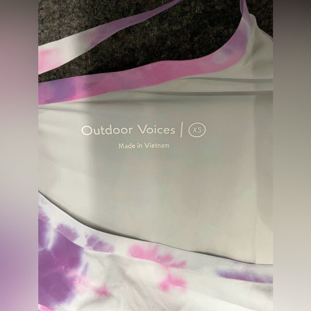 Outdoor Voices Tie-Dye Purple Pink White Tank Top - Picture 4 of 5